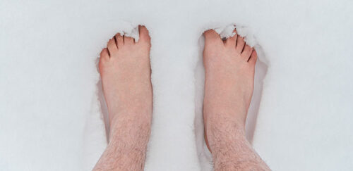 Varme fødder i sne