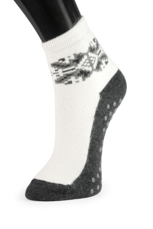 Angora sokker med gummi knopper, så glider du ikke